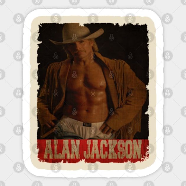 Alan Jackson - Vintage Sticker by Teling Balak